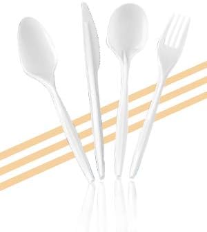 Plastic Forks, Disposable Silverware cutlery, White, Bulk 1000 Count,