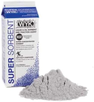 WYK Super Sorbent 2000 Series – Industrial Liquid & Oil Absorbent and Traction Agent for Spills, Leaks & Safety Maintenance – Fast-Acting Multi-Purpose Spill Absorber – BLUE Super Sorbent - Pack of 12