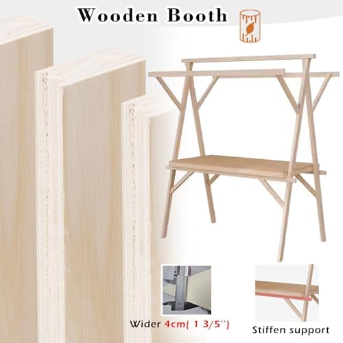 Foldable Wooden Market Stall Display Stand with Canopy & Tablecloth - Outdoor Concession Booth for Crafts, Toys, Food & Lemonade - Retail Kiosk, Portable 180x60cm (Red)