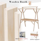 Foldable Wooden Market Stall Display Stand with Canopy & Tablecloth - Outdoor Retail Kiosk for Gifts, Crafts, Food, Toys & Lemonade - Portable Concession Booth (Red, 180x60cm)