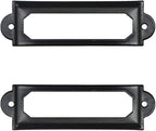 40pcs Black Metal Label Holders Office Library File Drawer Cabinet Card Tag Label Holder Metal Frame 60mm x 17mm