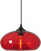 Industrial Pendant Light Shade of Onion Vintage Chandelier E26 Pendant Lighting for Kitchen Island Colorful Glass Cage (Red)