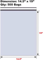 iMBAPrice 14.5x19 Inch White Poly Mailers, 500-Pack (#6 ML Size) Self-Seal Shipping Bags for Clothes, Small Business Packaging Envelopes, Waterproof & Tear-Resistant Mailing Bags