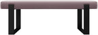 VANT Upholstered Bed Bench - Velvet Dusty Rose - Matte Black - Contemporary Modern, Bedroom Bench Seat, Hallway, or Entryway