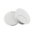 HAHIYO 2Pcs 2Inch/50mm White ABS Plastic Sector-shaped Desk Grommet Wire Grommet Cable Management Cord Hole Cover Desk Wire Hole Insert Wire Organizer for Computer Office Home School Equipment Systems