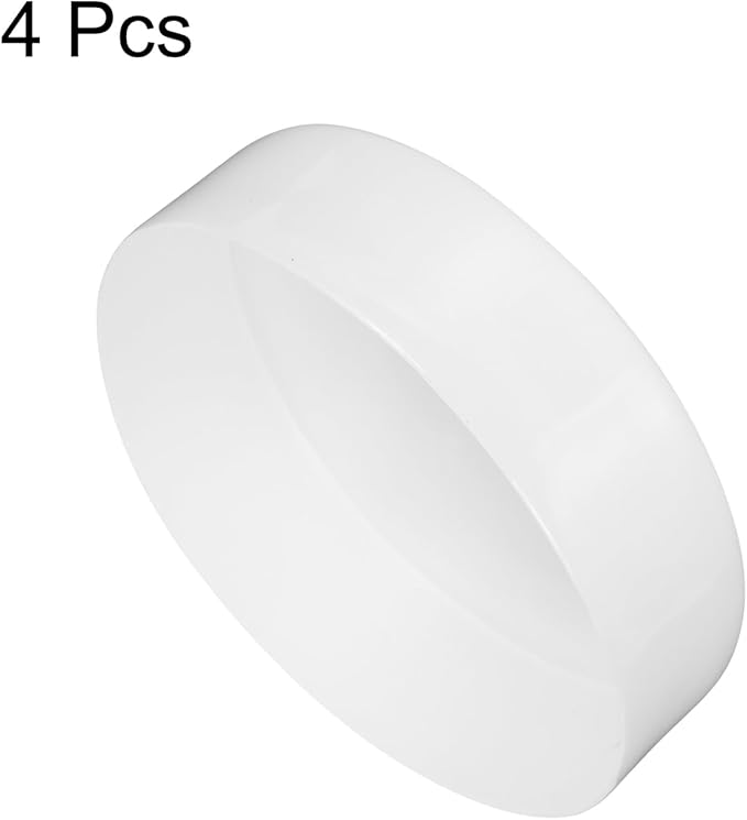 uxcell 4pcs Rubber End Caps 7 1/16"(180mm) ID Vinyl Round End Cap Cover Screw Thread Protectors White, 50mm Height