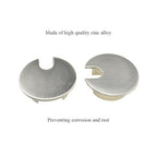 HAHIYO 2Pcs 1.38Inch/35mm Brushed Silver Zinc Alloy Desk Grommet Wire Grommet Cable Management Cord Hole Cover Desk Wire Hole Insert Wire Organizer for Computer Office Home School Equipment Systems