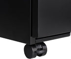 Lispin 3-Drawer Mobile Filing Cabinet with Lock, Office Storage Filing Cabinet of Legal/Letter Size, to be Installation Required (Black + Metal)