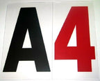 4'' on 5 inch Marquee Sign Letters, the 4'' Outdoor Marquee Letter is printed on 5'' high 060 mill thick clear rigid acrylic panel, for Outdoor Reader Board Signs , 330+ per set, Sign Letter Depot - Made in USA