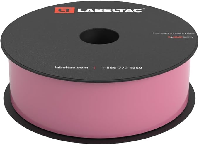 LabelTac 4 and Pro Model Indoor/Outdoor Rack Label Supply 1.5" x 150' Pink