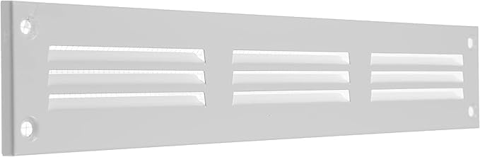 Repa Market 5-Pack 12x2 Inch Air Vent Cover/White Galvanized Steel Louvered Grill Cover with Mesh Screen/Wall or Ceiling Vent/Durable Flush Mount HVAC Register for Indoor and Outdoor Ventilation