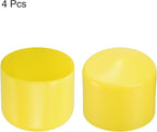 uxcell 4pcs Rubber End Caps 70mm(2 3/4") ID Vinyl Round Tube Bolt Cap Cover Screw Thread Protectors Yellow, 40mm Height