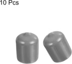 uxcell 10pcs Rubber End Caps 17mm ID Vinyl Round End Cap Cover Screw Thread Protector Light Grey