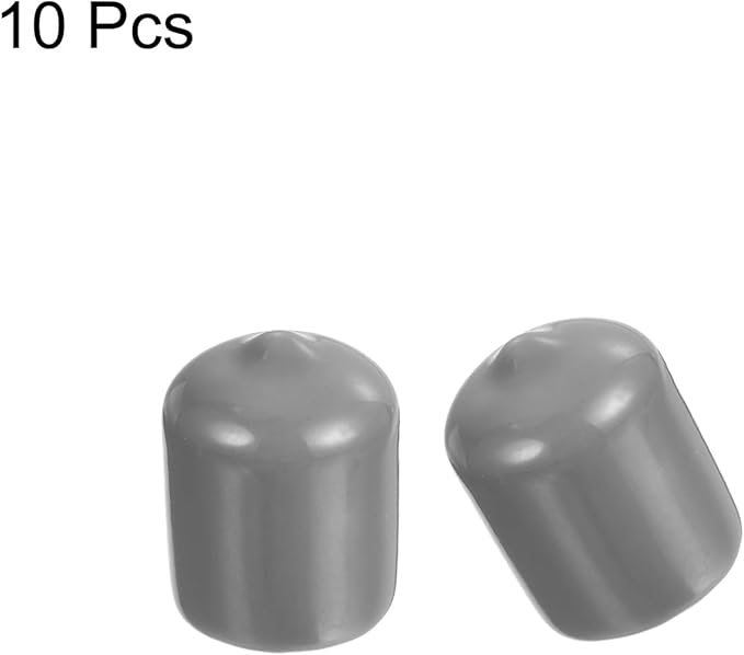 uxcell 10pcs Rubber End Caps 17mm ID Vinyl Round End Cap Cover Screw Thread Protector Light Grey
