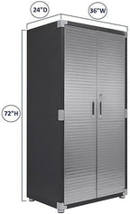 Heavy Duty Storage Solid Stainless Steel Cabinet with Lockable, Adjustable Shelf, Metal Garage Organizer (Graphite, 36" W x 24" D x 72" H)