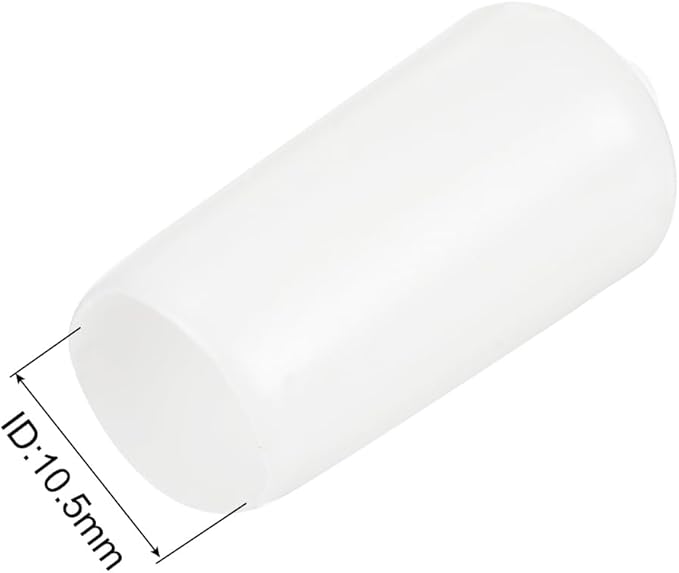 uxcell 10pcs Rubber End Caps 10.5mm ID Vinyl Round End Cap Cover Screw Thread Protectors White