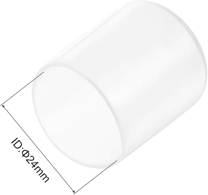 uxcell 5pcs Rubber End Caps Protective Caps 24mm ID Vinyl PVC Round Tube Bolt Cap Cover Screw Thread Protectors Clear