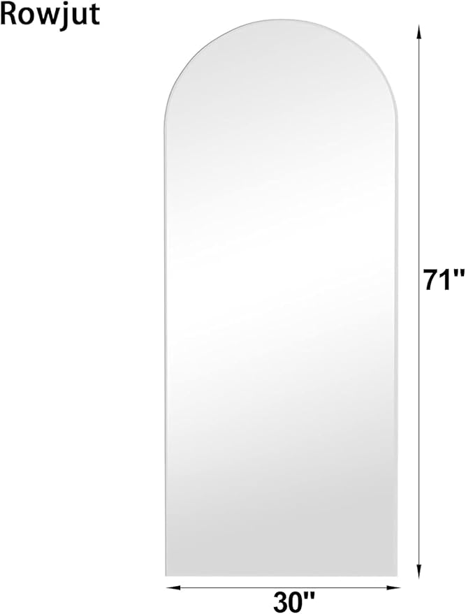 Large 71"x30" Arched Full Length Mirror White Floor &Standing for Bedroom &Living Room & Wall Mounted Mirror Full Body Mirrors Hanging or Leaning.