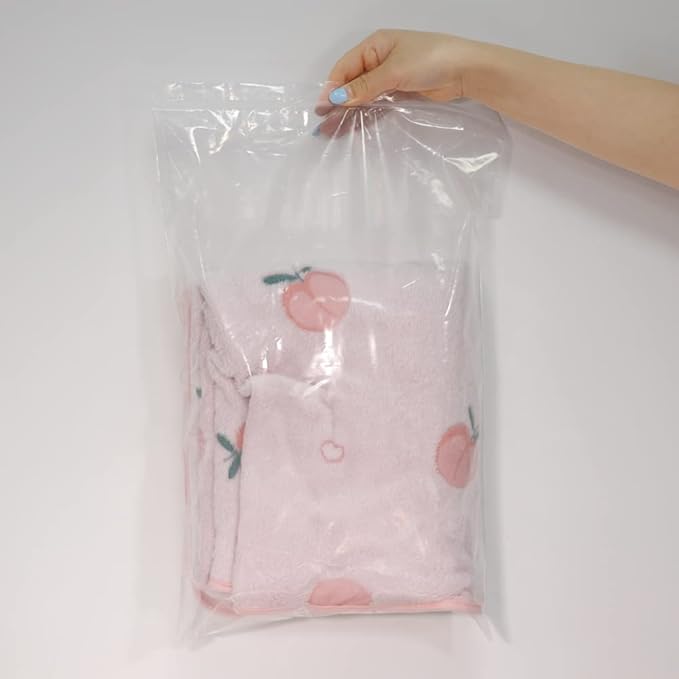 iMailer - 500 Count - 12" x 18" Large Zip Bags - Clear Reclosable Zip Plastic Poly Bags for Storage, Clothing, T-Shirts, Pants
