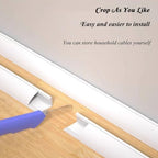 Self-Adhesive PVC Corner Cord Cover - Cable Floor Strip Protector, Wire Hider Channels for Home & Office - Durable Black Cable Management Solution (No.3)