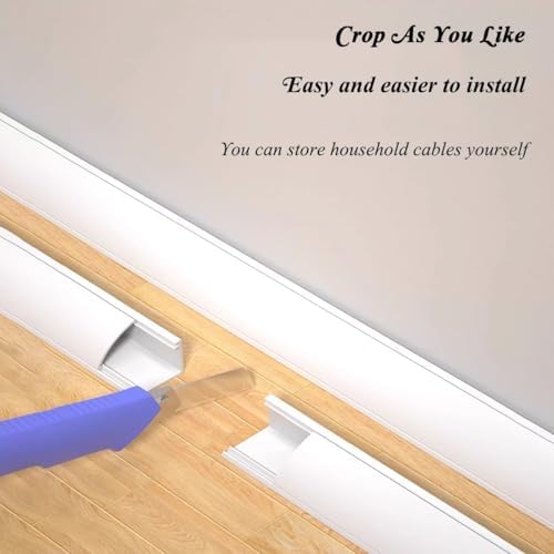 Self-Adhesive PVC Corner Cord Cover - Cable Floor Strip Protector, Wire Hider Channels for Home & Office - Durable Black Cable Management Solution (No.3)