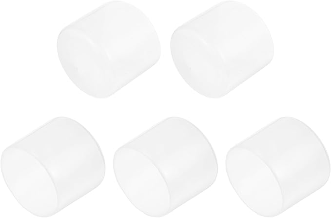 uxcell 5pcs Rubber End Caps Protective Caps 45mm(1.8 Inch) ID Vinyl PVC Round Tube Bolt Cap Cover Screw Thread Protectors Clear