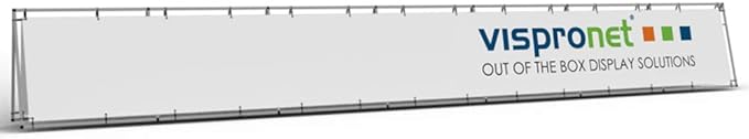 Vispronet Horizontal A-Frame Banner Stand – 3ft x 24.5ft Aluminum Outdoor Banner Stand, Portable Banner Display Stand for Promotional & Sporting Events, Sideline Banner Frames, Frame Only