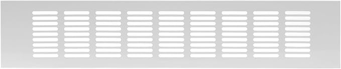 Vent Systems 15.75 x 3.15 Inch (Outer Size) Air Supply Ventilation Grille - White Aluminum Rectangle Intake/Exhaust Door Vent Deflector - HVAC for Home Improvement Floor, Wall Duct Cover