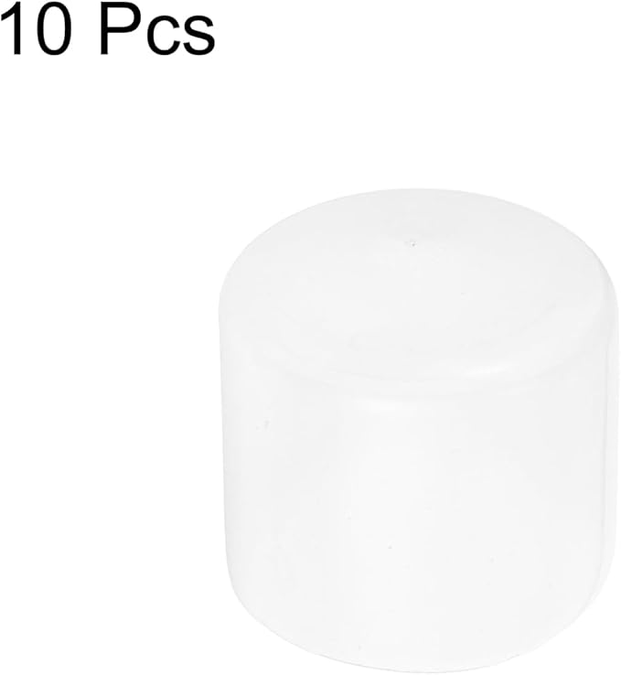 uxcell 10pcs Rubber End Caps 65mm ID Vinyl Round End Cap Cover Screw Thread Protector Clear