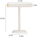 Julysky T-Bar Necklace Holder Stand,Necklace Display Stand for Selling,Necklace Organizer for Women,Necklace and Bracelet Hanger,Jewelry Stand,Necklace Storage Stand,Necklace Tree（Beige）