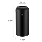 71 Liter / 18.8 Gallon Commercial Open Top Trash Can, Big Capacity, Brushed Stainless Steel (Black)