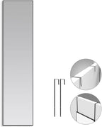 ANYHI Over The Door Mirror, 47" x 12" Black Full Length Mirror for Door, 2 Hooks, Aluminum Frame, Door Hanging or Wall Mounted for Bedroom Bathroom Checkroom