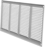 Repa Market 2-Pack Air Vent Cover 16x8 Inch (Outer Dimensions) White Galvanized Steel Louvered Grill Cover with Mesh Screen/Wall or Ceiling Vent/HVAC Register for Indoor and Outdoor Ventilation