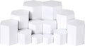 Jetec Hexagonal Jewelry Display Risers Hexagonal Market Display Risers Stands Acrylic Showcase Acrylic Stand for Jewelry Model Figures Decoration, 6 Sizes(White,12 Pieces)