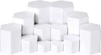 Jetec Hexagonal Jewelry Display Risers Hexagonal Market Display Risers Stands Acrylic Showcase Acrylic Stand for Jewelry Model Figures Decoration, 6 Sizes(White,12 Pieces)