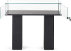 Free-Standing Tempered Glass Display Case, with 2 Pedestal Style Legs and Black Veneer