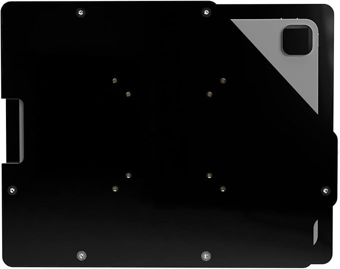TABcare Anti-Theft Acrylic VESA Enclosure for Apple iPad Pro 12.9" 2018 2020 2021 with Free Wall Mount Kit & 90-Degree Angle USB C Cable (iPad Pro 12.9" 3/4/5, Black)