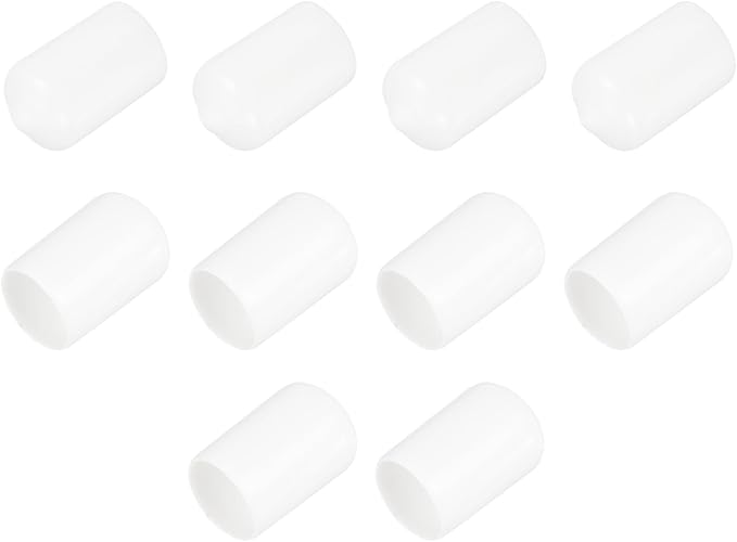 uxcell 10pcs Rubber End Caps 12.5mm ID Vinyl Round End Cap Cover Screw Thread Protectors White