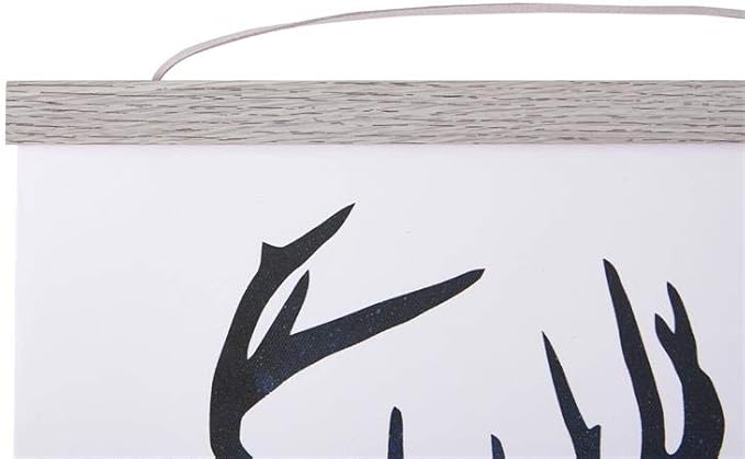 Magnetic Poster Hanger, 17x24 17x11 17x22 Poster Frame Wood Wooden Magnet Print Posters Dowel Scroll Hanger Hangers Hanging Kit for Walls Map Canvas Artwork (Grey, 17")
