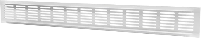 Vent Systems 19.69 x 2.36 Inch (Outer Size) Air Supply Ventilation Grille - Pack of 2 - White Aluminum Rectangle Intake/Exhaust Door Vent Deflector - HVAC for Home Improvement Floor, Wall Duct Cover