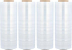 12" x 1500' x 80 Gauge Cast Hand Stretch Wrap Plastic Shrink Film 3” Core - 8 Rolls = 2 Cases