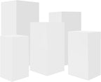 5 Pack Cake Pedestal Stands, Square Pedestal Display Plinth Pillars, Column Decoration Cube for Cake Shops, Dessert Shops, Weddings