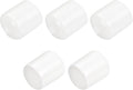 uxcell 5pcs Rubber End Caps 24mm ID Vinyl PVC Round Tube Bolt Cap Cover Screw Thread Protectors White