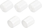 uxcell 5pcs Rubber End Caps 23mm ID Vinyl PVC Round Tube Bolt Cap Cover Screw Thread Protectors White