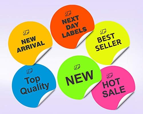NextDayLabels 8-1/2 x 11" Neon Color High Light Fluorescent Labels for Laser & Inkjet Printer (Blue Fluorescent, 1.5" Round - 30 Per Page | 750 Labels)