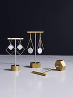 GISELA D 4Pcs Gold Metal Earring T Bar Stand Retail Display Holders for Show, Jewelry Online Stores Photography Display Props (Gold 4pcs)