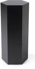 Displays2go Hexagon Riser Pedestal, Laminate, 30-inch Tall - Black (SMHEXPD30BLK)
