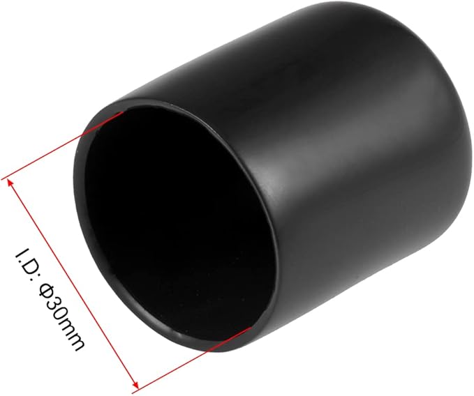 uxcell 5pcs Rubber End Caps 30mm ID Vinyl Round Tube Bolt Cap Cover Screw Thread Protectors Black