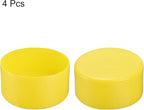 uxcell 4pcs Rubber End Caps 100mm ID Vinyl Round Tube Bolt Cap Cover Screw Thread Protectors Yellow, 50mm Height