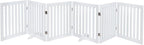 unipaws 120" Extra Wide Pet Gate, Free Standing Dog Gate for Doorways, Stairs, Foldable Puppy & Room Divider, Wooden Playpen for The House, Indoor Use (24" H, White)